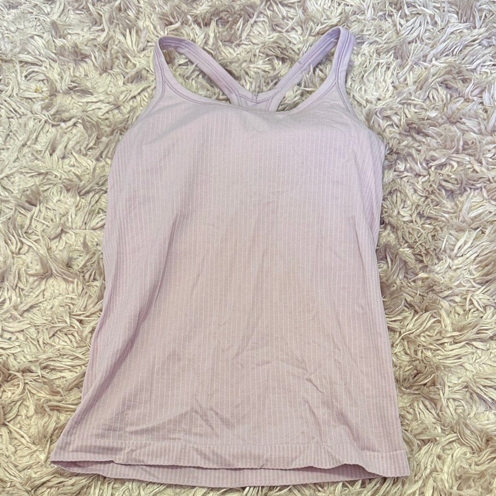 lululemon light pink/lavender ebb to street tank top